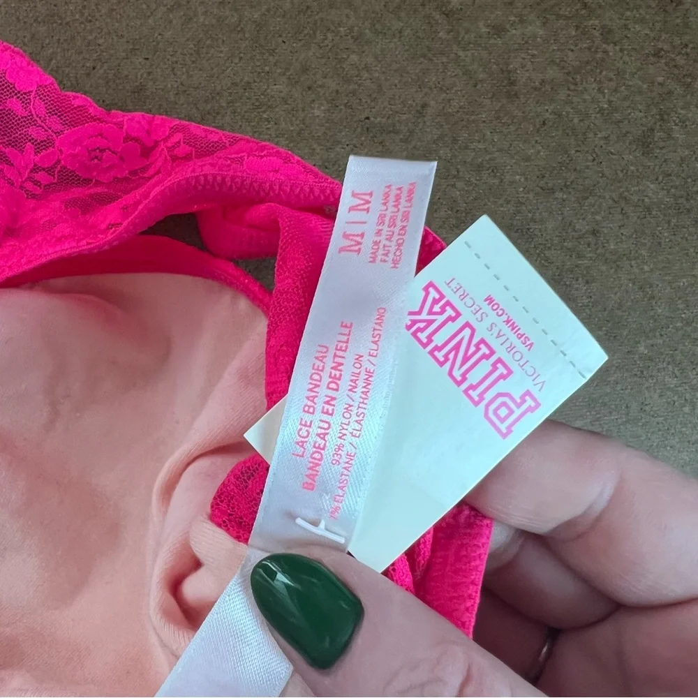 Victoria’s Secret PINK Lace Bandeau, size Medium NWT